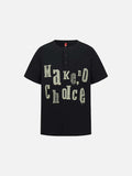 DAXUEN Men's short-sleeved Henley t-shirt with graphic print