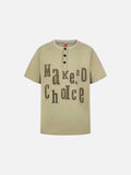 DAXUEN Men's short-sleeved Henley t-shirt with graphic print