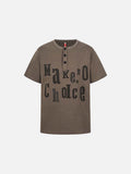 DAXUEN Men's short-sleeved Henley t-shirt with graphic print