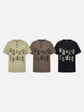 DAXUEN Men's short-sleeved Henley t-shirt with graphic print