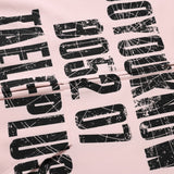 DAXUEN light pink oversized distressed graphic hooded sweatshirt
