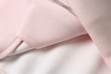 DAXUEN light pink oversized distressed graphic hooded sweatshirt