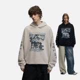 DAXUEN Oversized distressed graphic hoodie sweatshirt