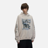 DAXUEN Oversized distressed graphic hoodie sweatshirt
