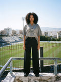 DAXUEN Oversized short-sleeved t-shirt with horse graphic — model photo