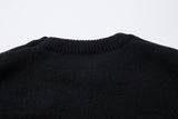 DAXUEN dark grey oversized distressed graphic knit sweater