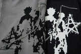 DAXUEN dark grey oversized distressed graphic knit sweater