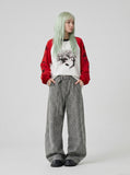 Graphic Distressed Raglan T-Shirt
