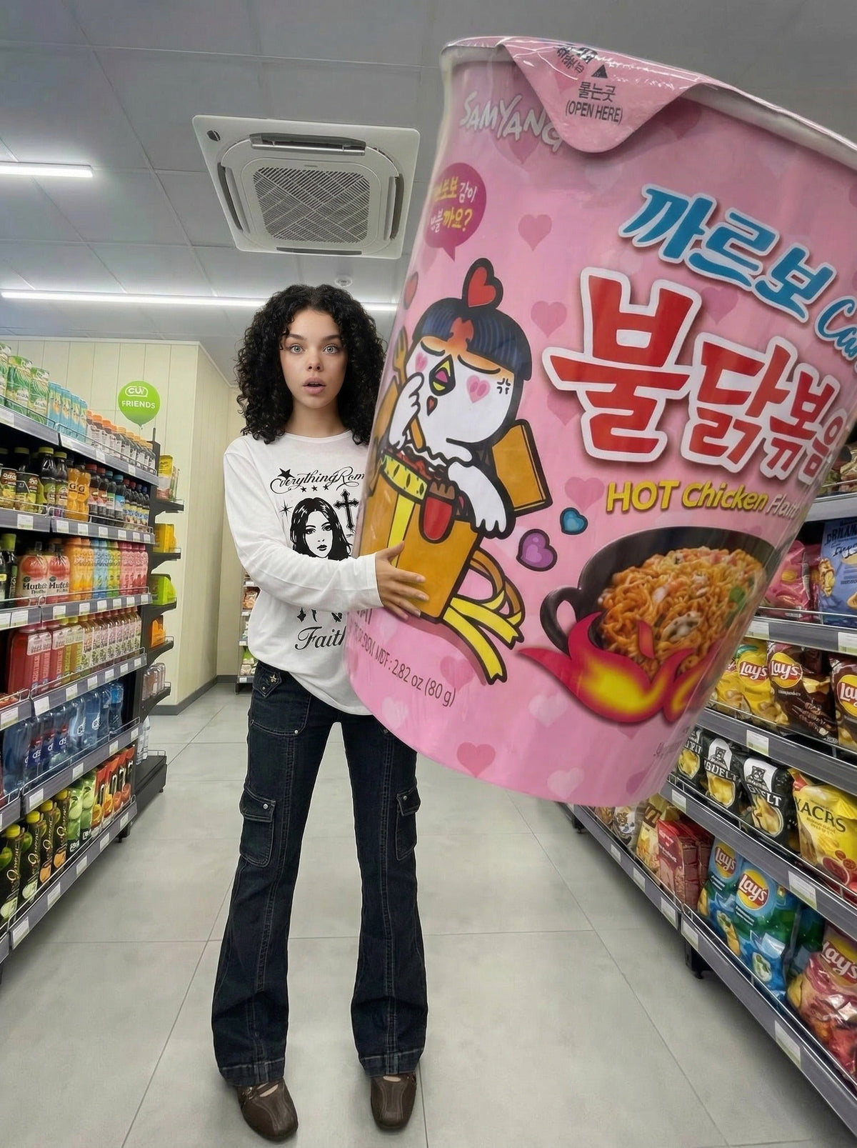 DAXUEN Distressed graphic long sleeve t-shirt — model photo