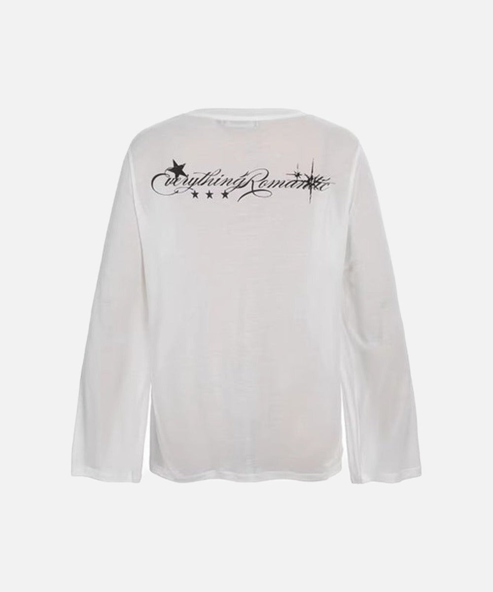 DAXUEN Distressed graphic long sleeve t-shirt