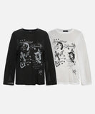 DAXUEN Distressed graphic long sleeve t-shirt