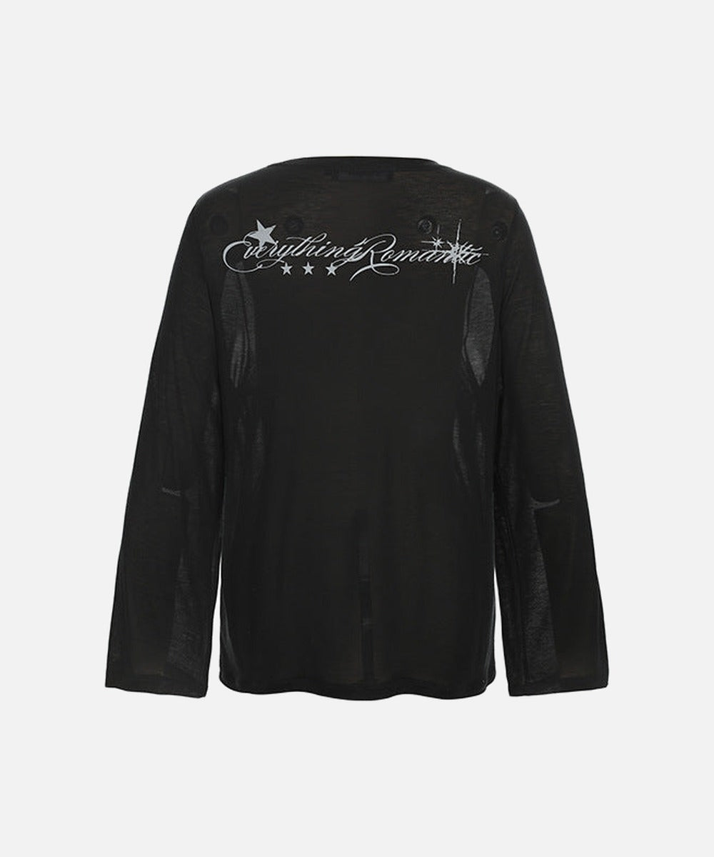 DAXUEN Distressed graphic long sleeve t-shirt