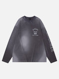 DAXUEN Distressed graphic long sleeve crew neck top