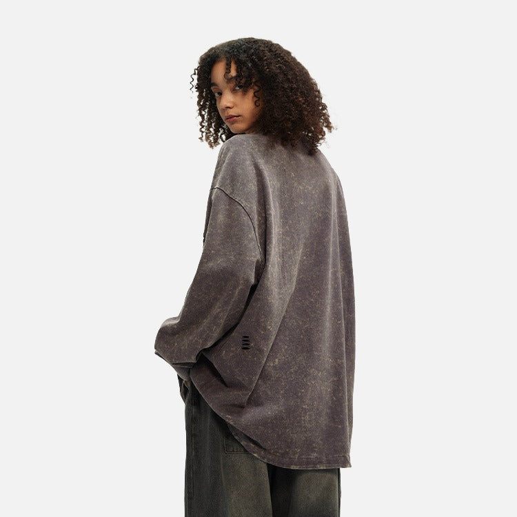 DAXUEN Distressed oversized long sleeve top