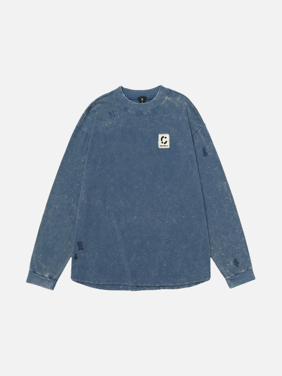 DAXUEN Distressed oversized long sleeve top