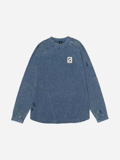 DAXUEN Distressed oversized long sleeve top
