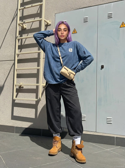 DAXUEN Distressed oversized long sleeve top