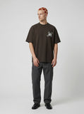 DAXUEN Distressed graphic loose-fit T-shirt — model photo