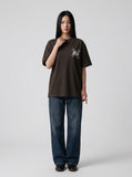 DAXUEN Distressed graphic loose-fit T-shirt — model photo
