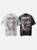 DAXUEN washed grey oversized distressed graphic tee