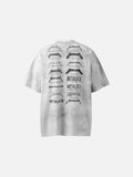 DAXUEN washed grey oversized distressed graphic tee