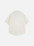 DAXUEN Distressed graphic oversized button-up shirt