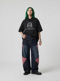 DAXUEN Distressed graphic oversized short-sleeved shirt