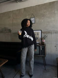 DAXUEN Distressed graphic oversized knitted sweater