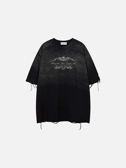 DAXUEN Distressed oversized graphic t-shirt