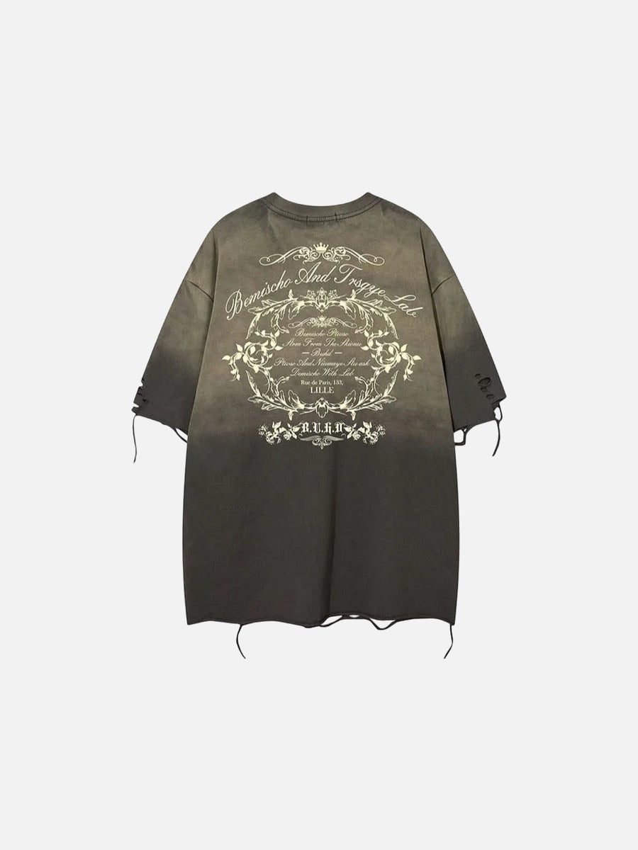 DAXUEN Distressed oversized graphic t-shirt