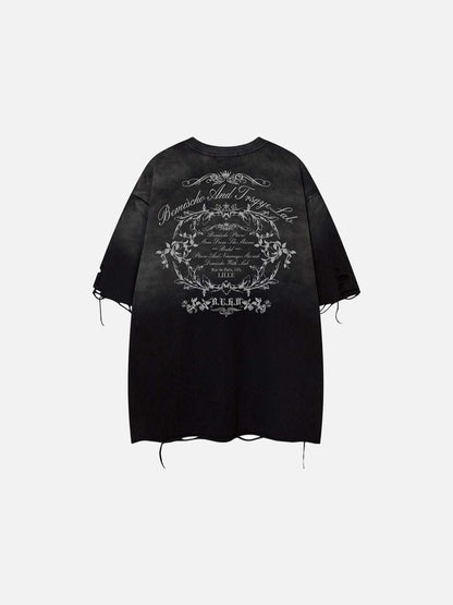 DAXUEN Distressed oversized graphic t-shirt