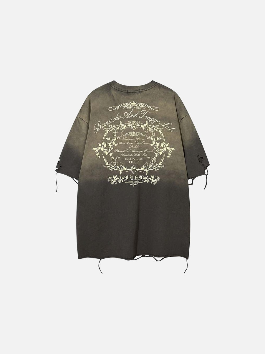 DAXUEN Distressed oversized graphic t-shirt