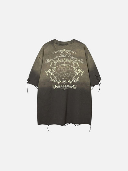 DAXUEN Distressed oversized graphic t-shirt