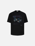 DAXUEN Distressed graphic oversized short-sleeved T-shirt