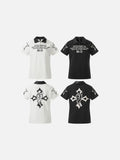 DAXUEN Distressed graphic polo shirt with unique designs