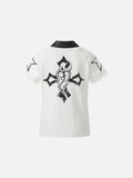 DAXUEN Distressed graphic polo shirt with unique designs