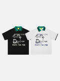 DAXUEN Short-sleeved polo shirt with graphic print
