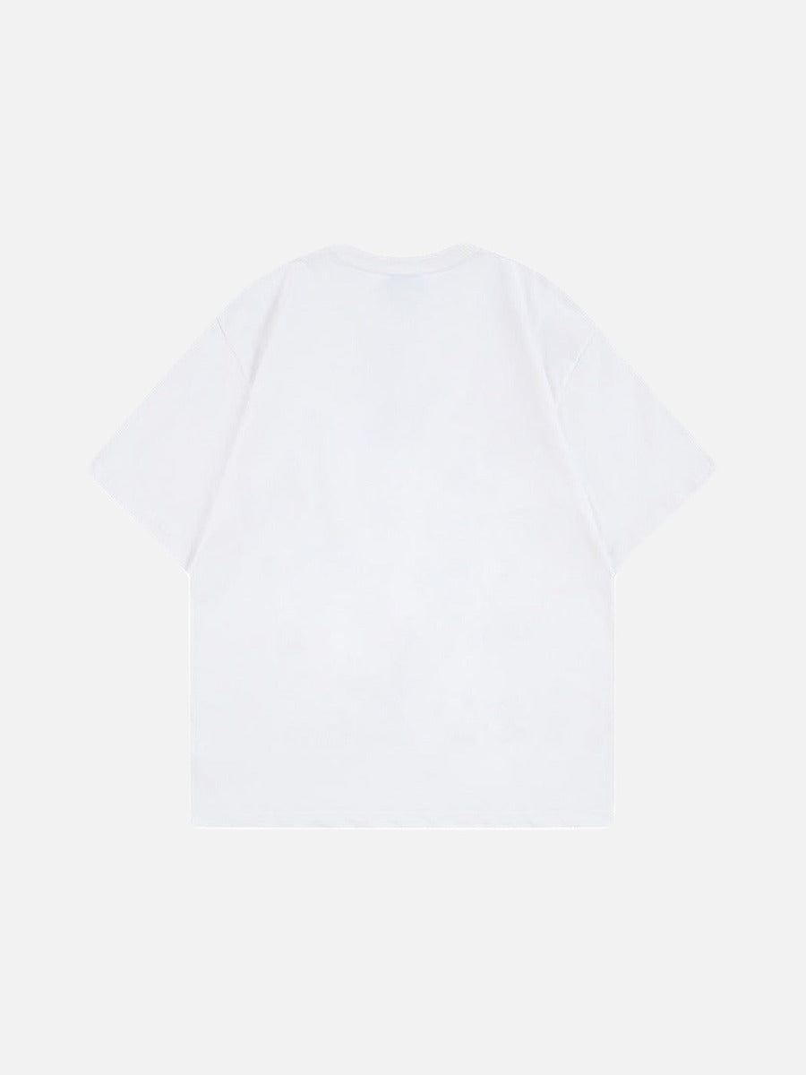 DAXUEN Distressed graphic portrait t-shirt in black and white