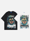 DAXUEN Distressed graphic portrait t-shirt in black and white