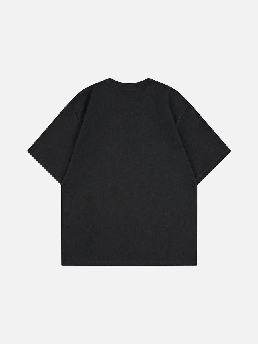 DAXUEN Distressed graphic portrait t-shirt in black and white