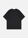 DAXUEN Distressed graphic portrait t-shirt in black and white