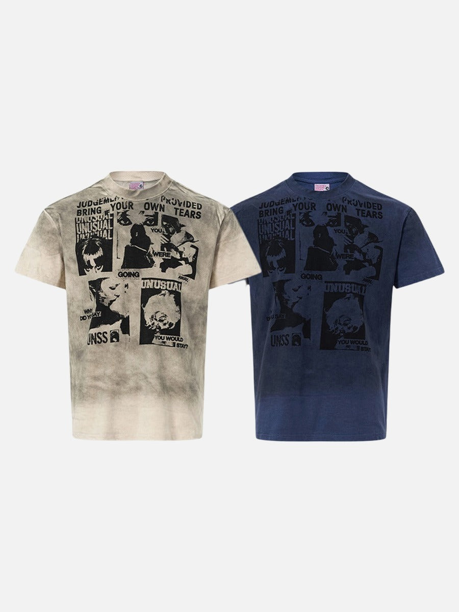 DAXUEN Distressed graphic print crew neck t-shirt
