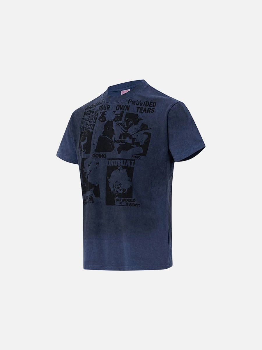 DAXUEN Distressed graphic print crew neck t-shirt
