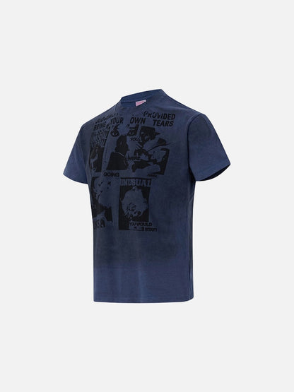 DAXUEN Distressed graphic print crew neck t-shirt
