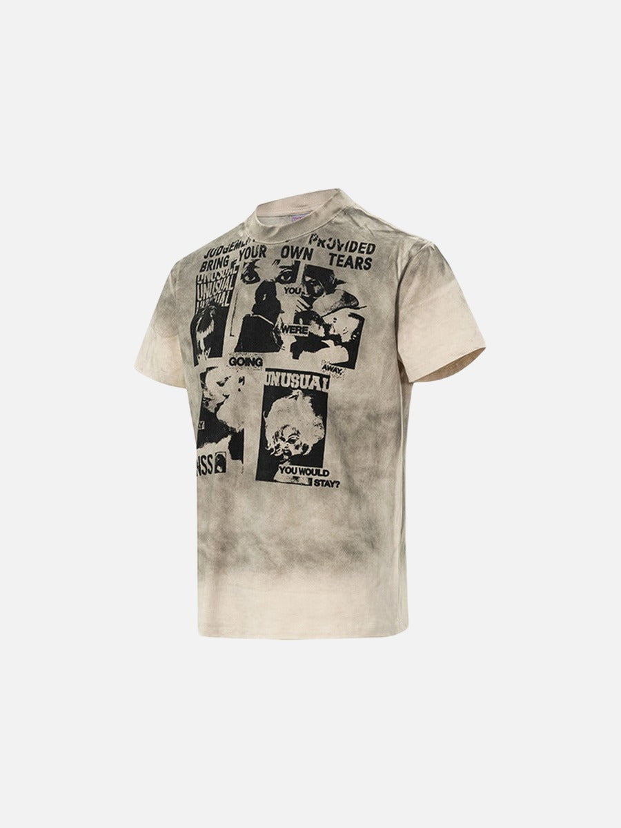 DAXUEN Distressed graphic print crew neck t-shirt