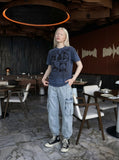 DAXUEN Distressed Graphic Print Crew Neck T-Shirt | DAXUEN — model photo
