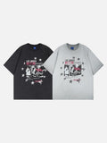 DAXUEN Distressed graphic print loose-fit T-shirt