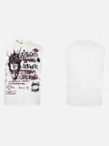 DAXUEN White short-sleeve t-shirt with distressed graphic print