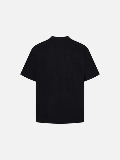 DAXUEN Black short-sleeved t-shirt with distressed graphic design