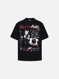 DAXUEN Black short-sleeved t-shirt with distressed graphic design